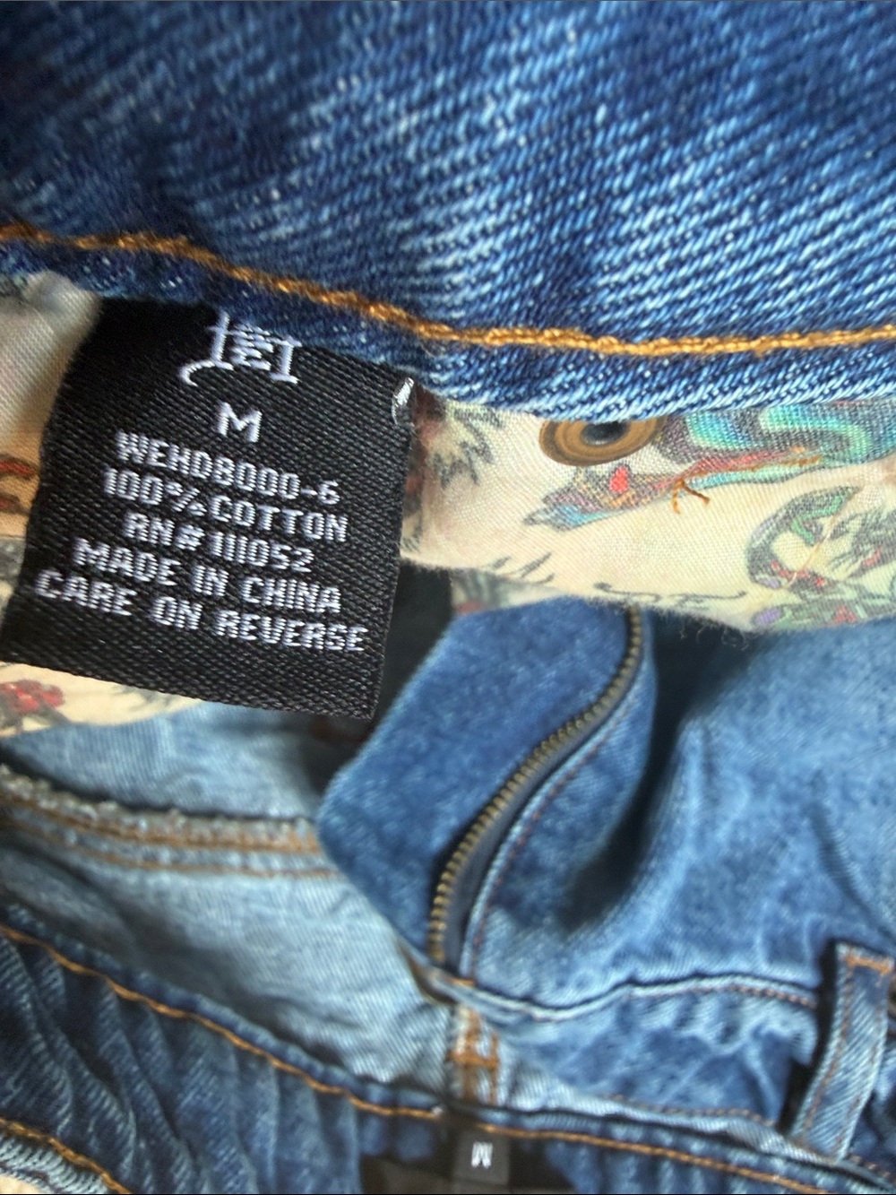 Ed Hardy Denim Jeans in Blue with Orange Stitching - Picture 4 of 4